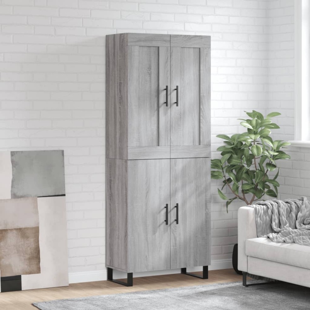 vidaXL Dulap înalt, gri sonoma, 69,5x34x180 cm, lemn compozit
