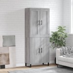 vidaXL Dulap înalt, gri sonoma, 69,5x34x180 cm, lemn compozit