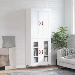 vidaXL Dulap înalt, alb, 69,5x34x180 cm, lemn compozit