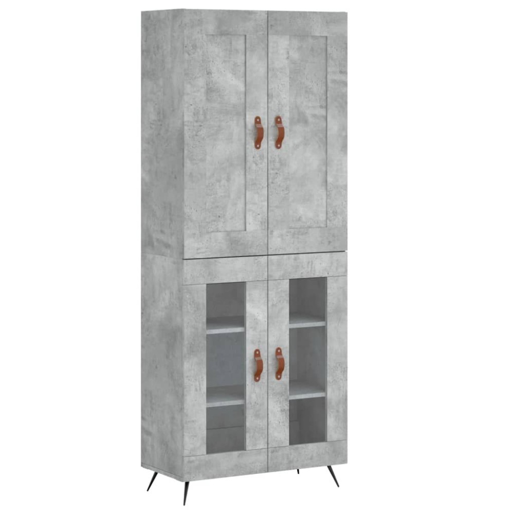 vidaXL Dulap înalt, gri beton, 69,5x34x180, lemn compozit
