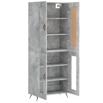vidaXL Dulap înalt, gri beton, 69,5x34x180, lemn compozit