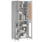 vidaXL Dulap înalt, gri sonoma, 69,5x34x180 cm, lemn compozit