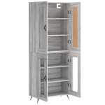 vidaXL Dulap înalt, gri sonoma, 69,5x34x180 cm, lemn compozit