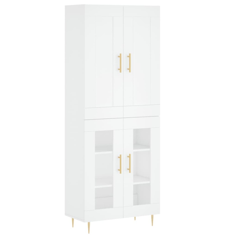 vidaXL Dulap înalt, alb, 69,5x34x180 cm, lemn compozit