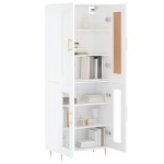 vidaXL Dulap înalt, alb, 69,5x34x180 cm, lemn compozit vidaXL Dulap înalt, alb, 69,5x34x180 cm, lemn compozit