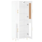 vidaXL Dulap înalt, alb, 69,5x34x180 cm, lemn compozit vidaXL Dulap înalt, alb, 69,5x34x180 cm, lemn compozit