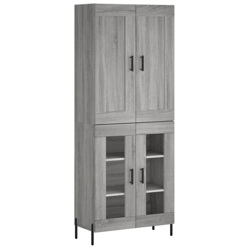 vidaXL Dulap înalt, gri sonoma, 69,5x34x180 cm, lemn compozit