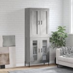 vidaXL Dulap înalt, gri sonoma, 69,5x34x180 cm, lemn compozit