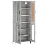 vidaXL Dulap înalt, gri sonoma, 69,5x34x180 cm, lemn compozit