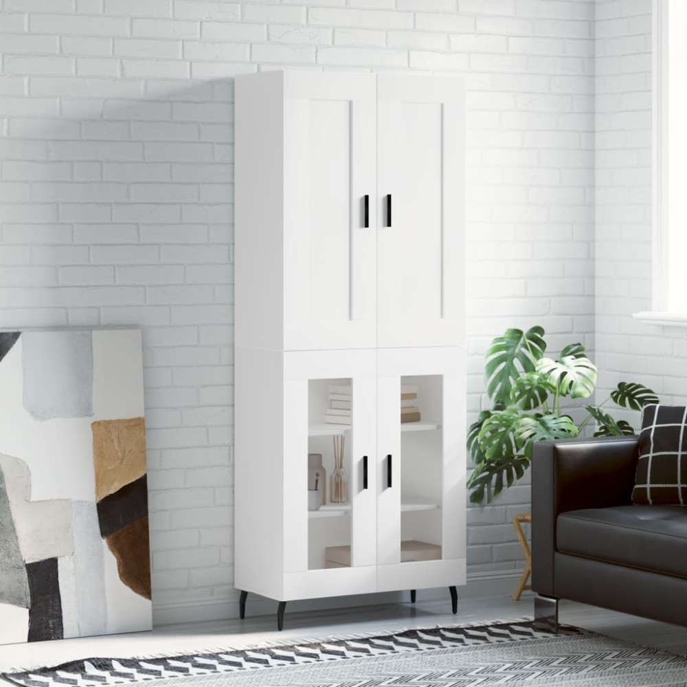 vidaXL Dulap înalt, alb, 69,5x34x180 cm, lemn compozit