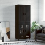 vidaXL Dulap înalt, negru, 69,5x34x180 cm, lemn compozit vidaXL Dulap înalt, negru, 69,5x34x180 cm, lemn compozit