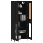 vidaXL Dulap înalt, negru, 69,5x34x180 cm, lemn compozit vidaXL Dulap înalt, negru, 69,5x34x180 cm, lemn compozit