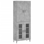 vidaXL Dulap înalt, gri beton, 69,5x34x180, lemn compozit