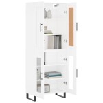 vidaXL Dulap înalt, alb, 69,5x34x180 cm, lemn compozit