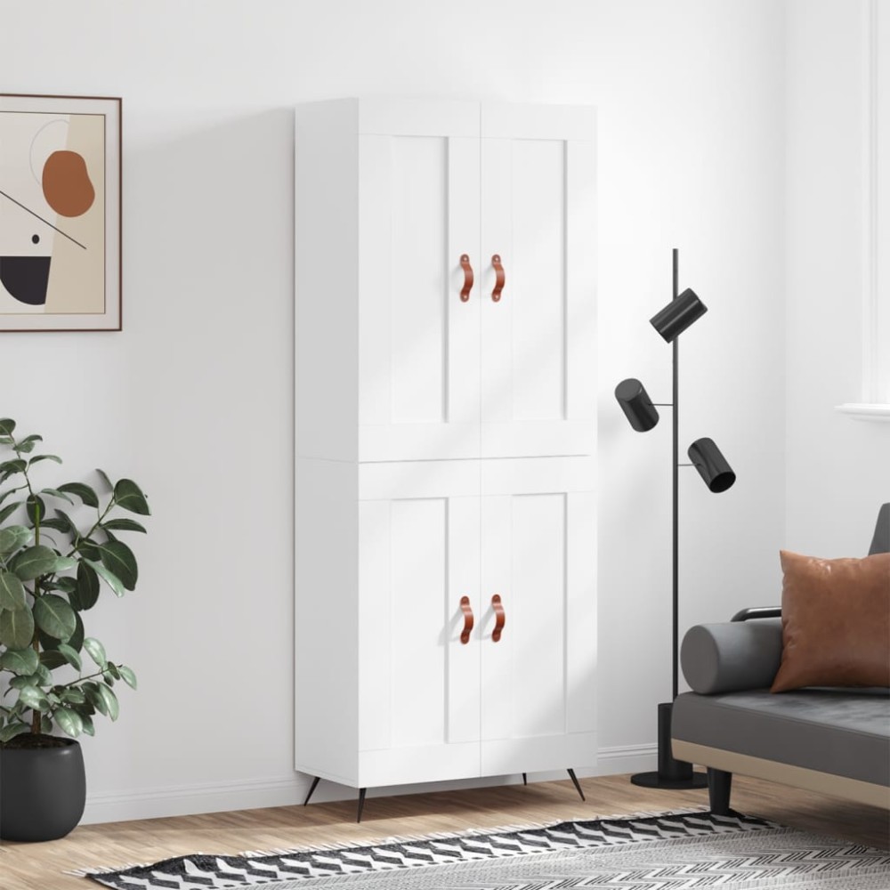 vidaXL Dulap înalt, alb, 69,5x34x180 cm, lemn compozit