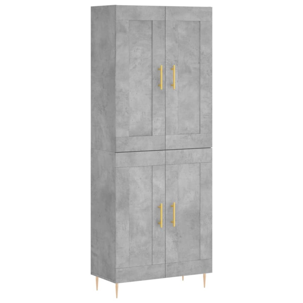 vidaXL Dulap înalt, gri beton, 69,5x34x180, lemn compozit