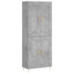 vidaXL Dulap înalt, gri beton, 69,5x34x180, lemn compozit