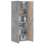vidaXL Dulap înalt, gri beton, 69,5x34x180, lemn compozit