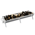 vidaXL Tavă pentru grătar, argintiu, 158x42x31 cm, oțel inoxidabil vidaXL Tavă pentru grătar, argintiu, 158x42x31 cm, oțel inoxidabil