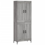vidaXL Dulap înalt, gri sonoma, 69,5x34x180 cm, lemn compozit
