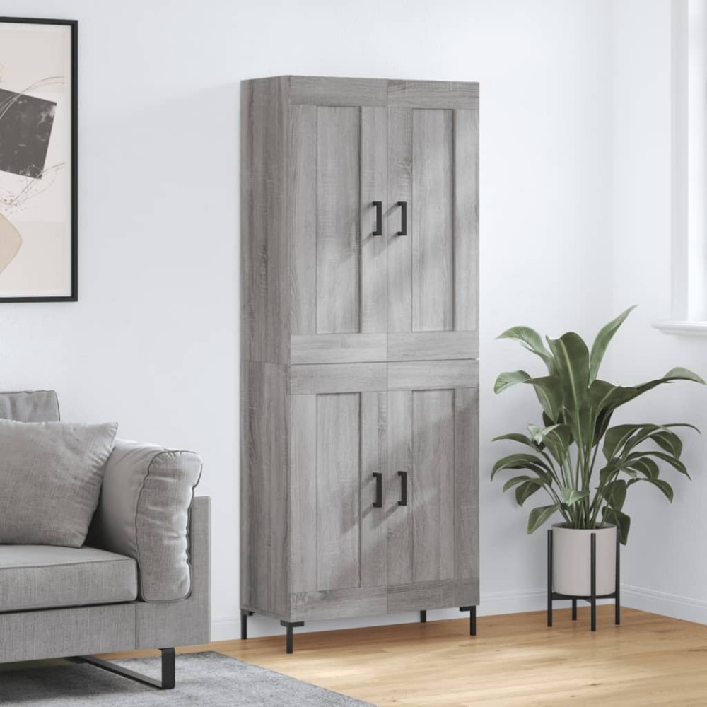 vidaXL Dulap înalt, gri sonoma, 69,5x34x180 cm, lemn compozit