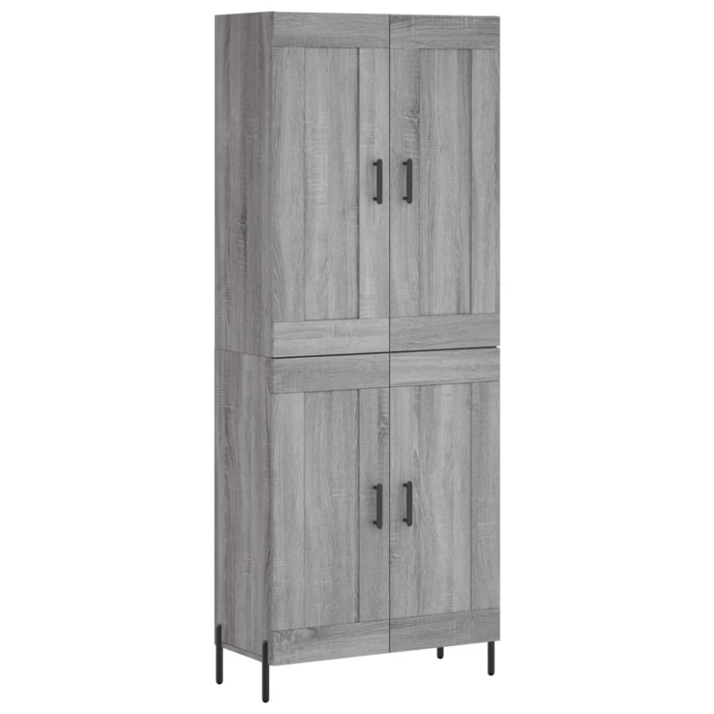 vidaXL Dulap înalt, gri sonoma, 69,5x34x180 cm, lemn compozit