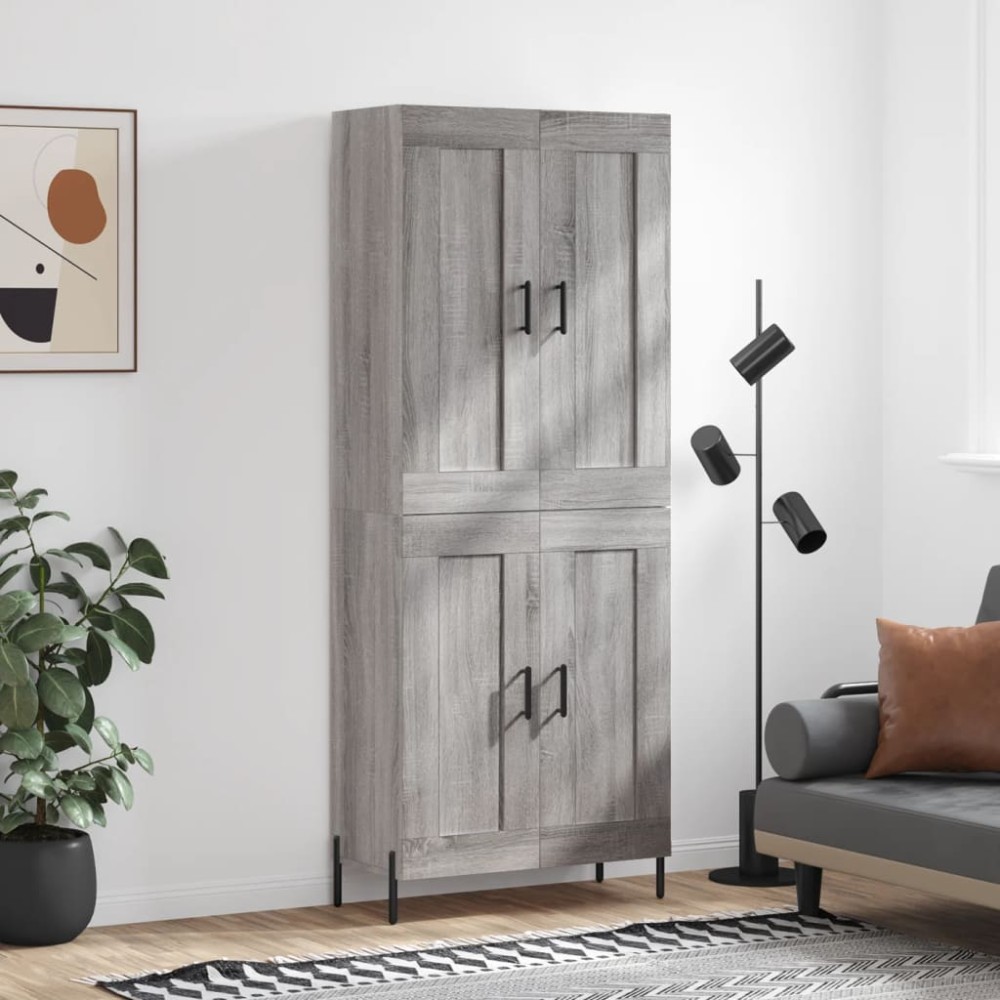vidaXL Dulap înalt, gri sonoma, 69,5x34x180 cm, lemn compozit