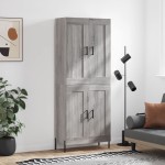 vidaXL Dulap înalt, gri sonoma, 69,5x34x180 cm, lemn compozit vidaXL Dulap înalt, gri sonoma, 69,5x34x180 cm, lemn compozit