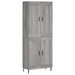 vidaXL Dulap înalt, gri sonoma, 69,5x34x180 cm, lemn compozit