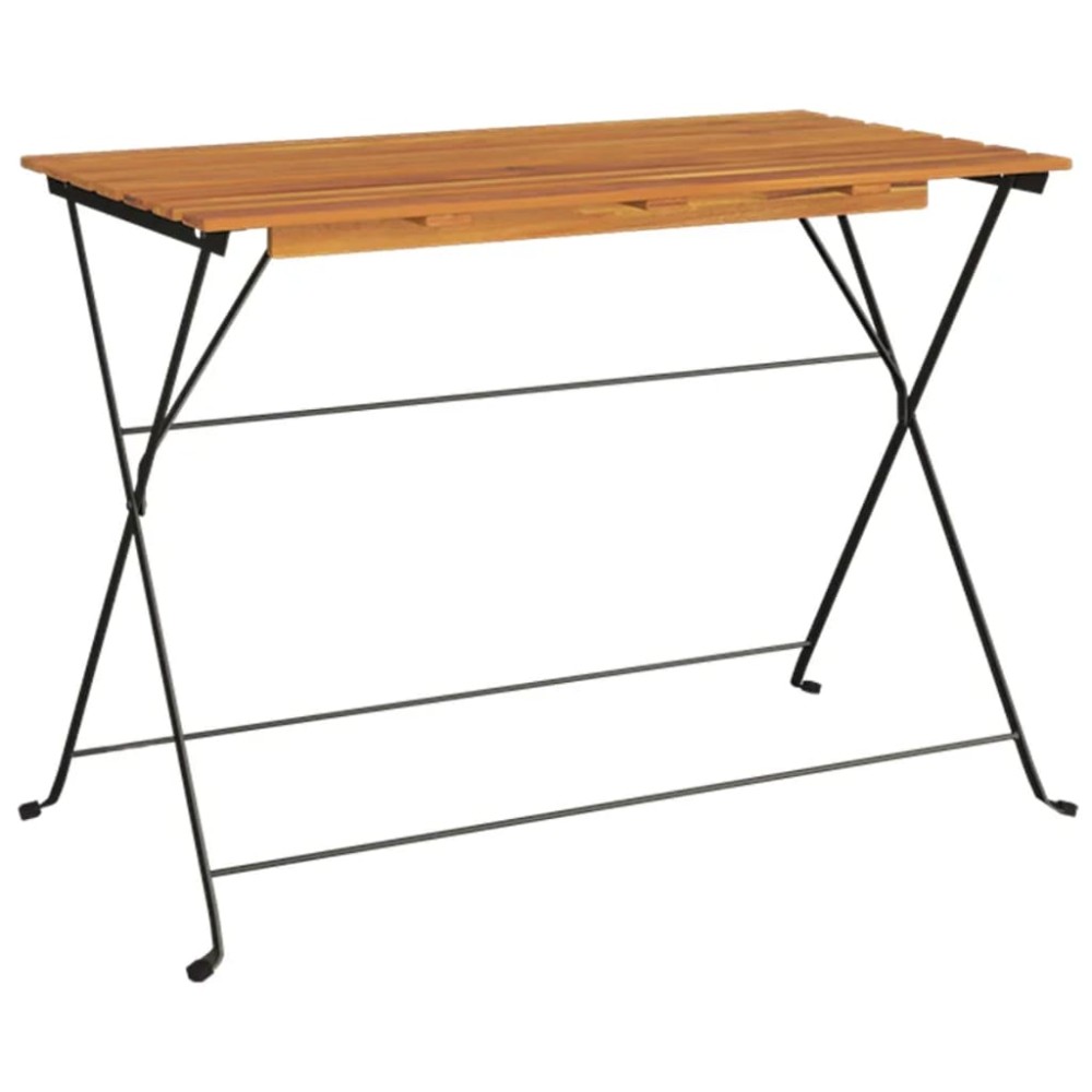 vidaXL Masă bistro pliabilă, 100x54x71 cm, lemn masiv de acacia & oțel