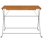 vidaXL Masă bistro pliabilă, 100x54x71 cm, lemn masiv de acacia & oțel vidaXL Masă bistro pliabilă, 100x54x71 cm, lemn masiv de acacia & oțel