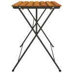 vidaXL Masă bistro pliabilă, 100x54x71 cm, lemn masiv de acacia & oțel vidaXL Masă bistro pliabilă, 100x54x71 cm, lemn masiv de acacia & oțel