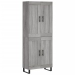 vidaXL Dulap înalt, gri sonoma, 69,5x34x180 cm, lemn compozit