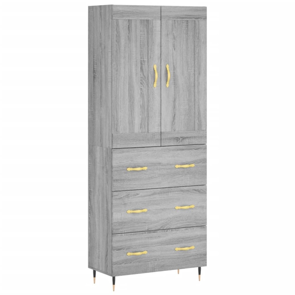 vidaXL Dulap înalt, gri sonoma, 69,5x34x180 cm, lemn compozit