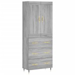vidaXL Dulap înalt, gri sonoma, 69,5x34x180 cm, lemn compozit