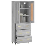 vidaXL Dulap înalt, gri sonoma, 69,5x34x180 cm, lemn compozit