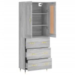 vidaXL Dulap înalt, gri sonoma, 69,5x34x180 cm, lemn compozit