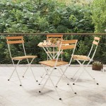 vidaXL Scaune de bistro pliabile, 4 buc., lemn masiv de acacia și oțel vidaXL Scaune de bistro pliabile, 4 buc., lemn masiv de acacia și oțel