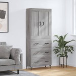 vidaXL Dulap înalt, gri sonoma, 69,5x34x180 cm, lemn compozit