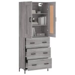 vidaXL Dulap înalt, gri sonoma, 69,5x34x180 cm, lemn compozit