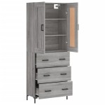 vidaXL Dulap înalt, gri sonoma, 69,5x34x180 cm, lemn compozit