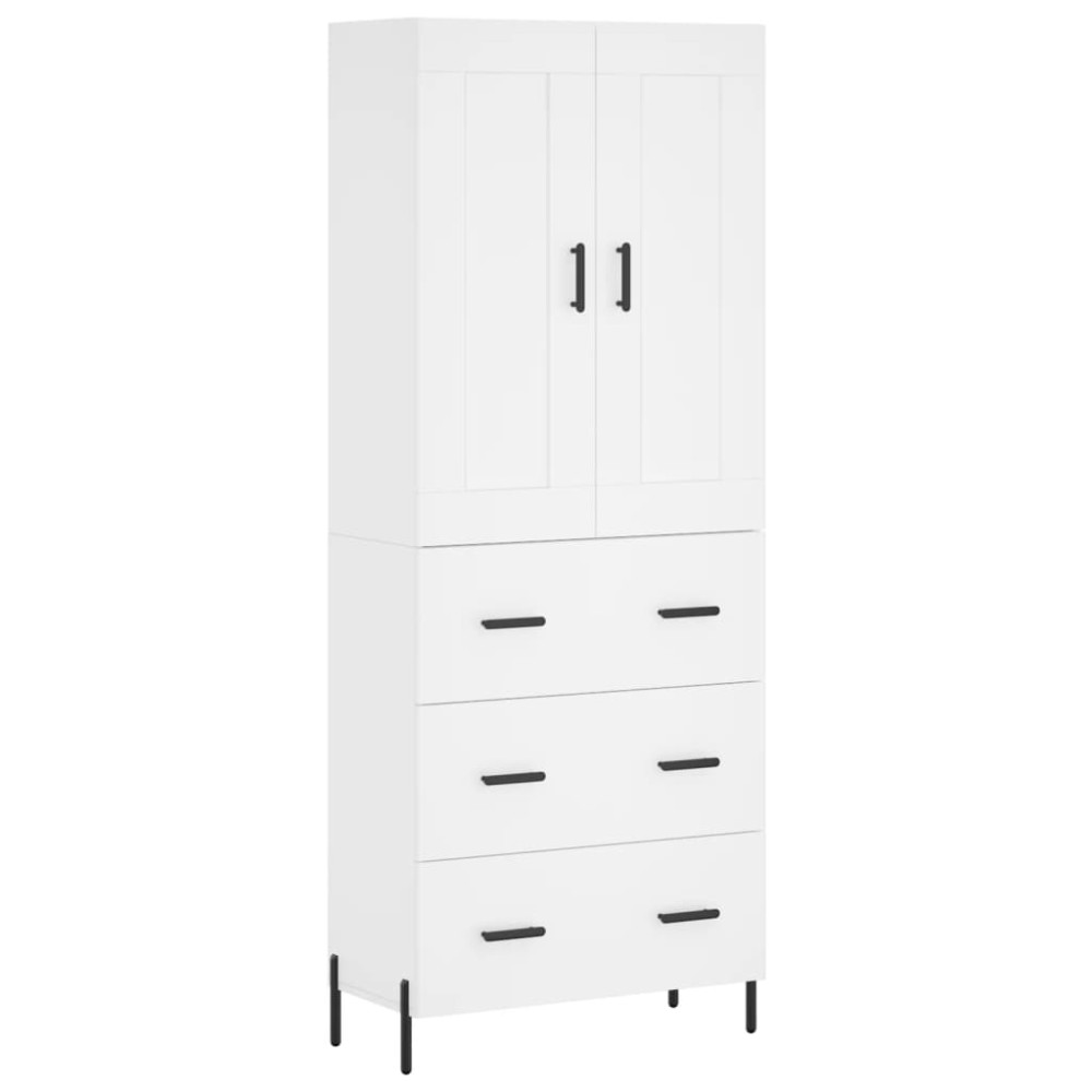 vidaXL Dulap înalt, alb, 69,5x34x180 cm, lemn compozit