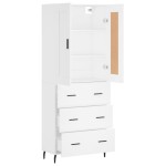 vidaXL Dulap înalt, alb, 69,5x34x180 cm, lemn compozit