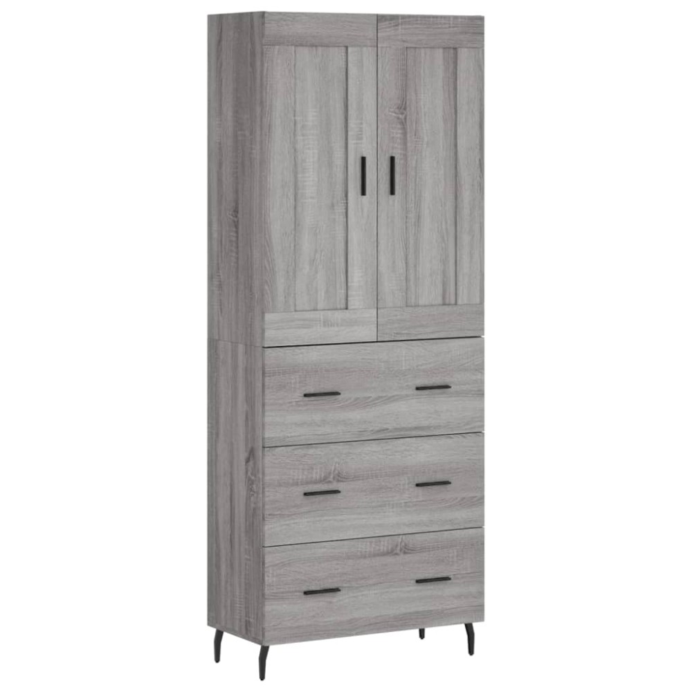 vidaXL Dulap înalt, gri sonoma, 69,5x34x180 cm, lemn compozit