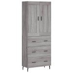 vidaXL Dulap înalt, gri sonoma, 69,5x34x180 cm, lemn compozit