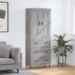 vidaXL Dulap înalt, gri sonoma, 69,5x34x180 cm, lemn compozit