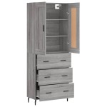 vidaXL Dulap înalt, gri sonoma, 69,5x34x180 cm, lemn compozit