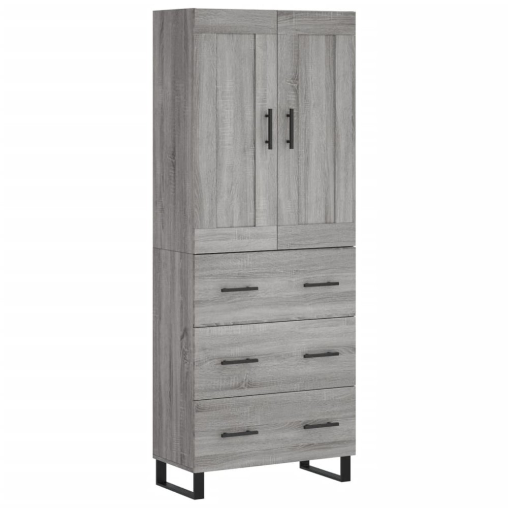vidaXL Dulap înalt, gri sonoma, 69,5x34x180 cm, lemn compozit