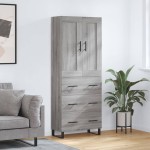 vidaXL Dulap înalt, gri sonoma, 69,5x34x180 cm, lemn compozit