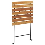 vidaXL Masa de bistro pliabilă, 55x54x71 cm, lemn masiv de tec și oțel